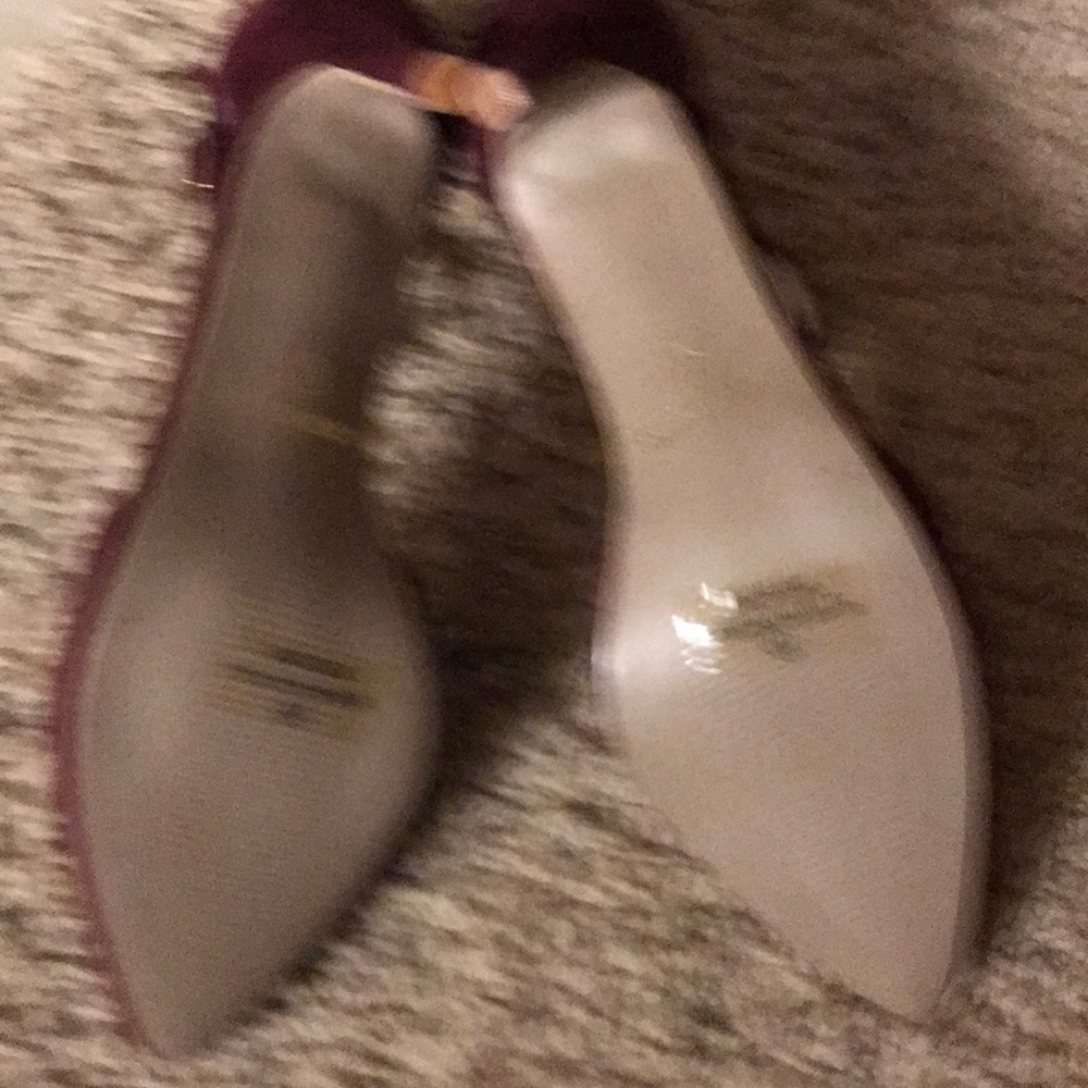 Glaze Slightly Pointed-Toe Faux (Wine) 3” Heels - Picture 6 of 7